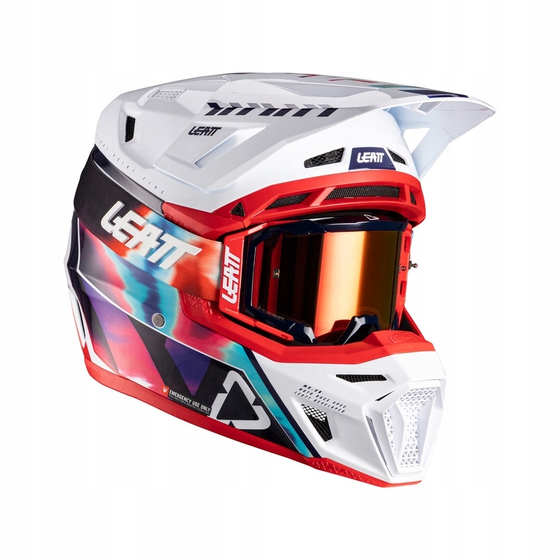 Motocyklová Prilba S Okuliarmi Leatt Kit Moto 8.5 Royal Blue Red (M)