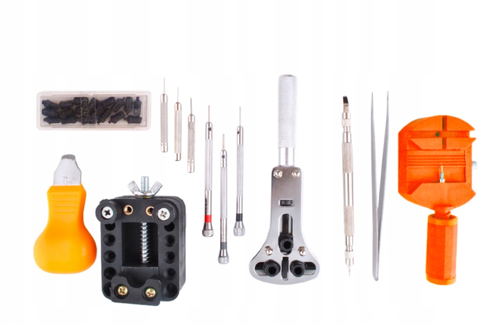 Zestaw Zegarmistrza Do Naprawy Zegarków Narzędzia Wymiana Baterii + Etui EAN (GTIN) 5902367972097