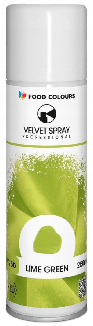 Zamsz w Sprayu New Velvet 250ml Zielona Limonka Barwnik Spożywczy do Tortów