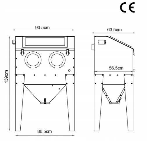 PIASKARKA KABINOWA 220L PISTOLET DYSZE Marka inna