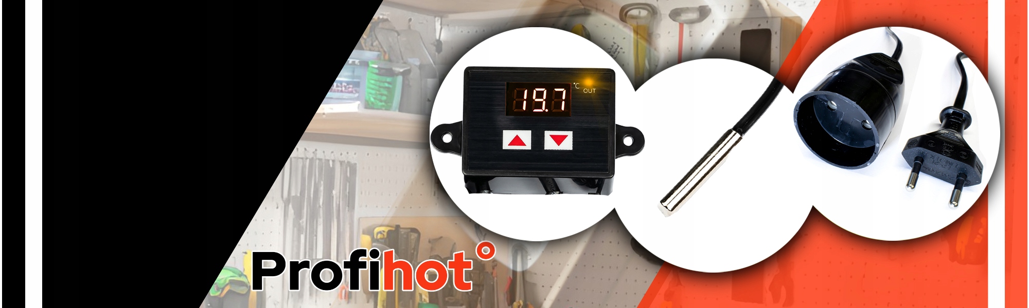 TERMOSTAT ELEKTRONICZNY REGULATOR TEMPERATURY Z GNIAZDKIEM I WTYCZKĄ 230V Stan opakowania oryginalne