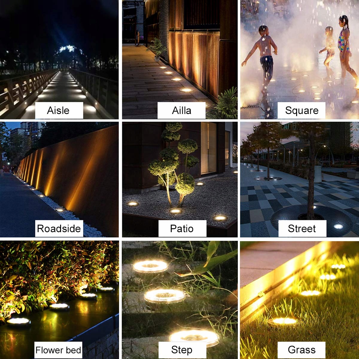 GREPRO Lampy Solarne 12 LED IP65 Wodoodporne Do Ogrodu — miniatura 7