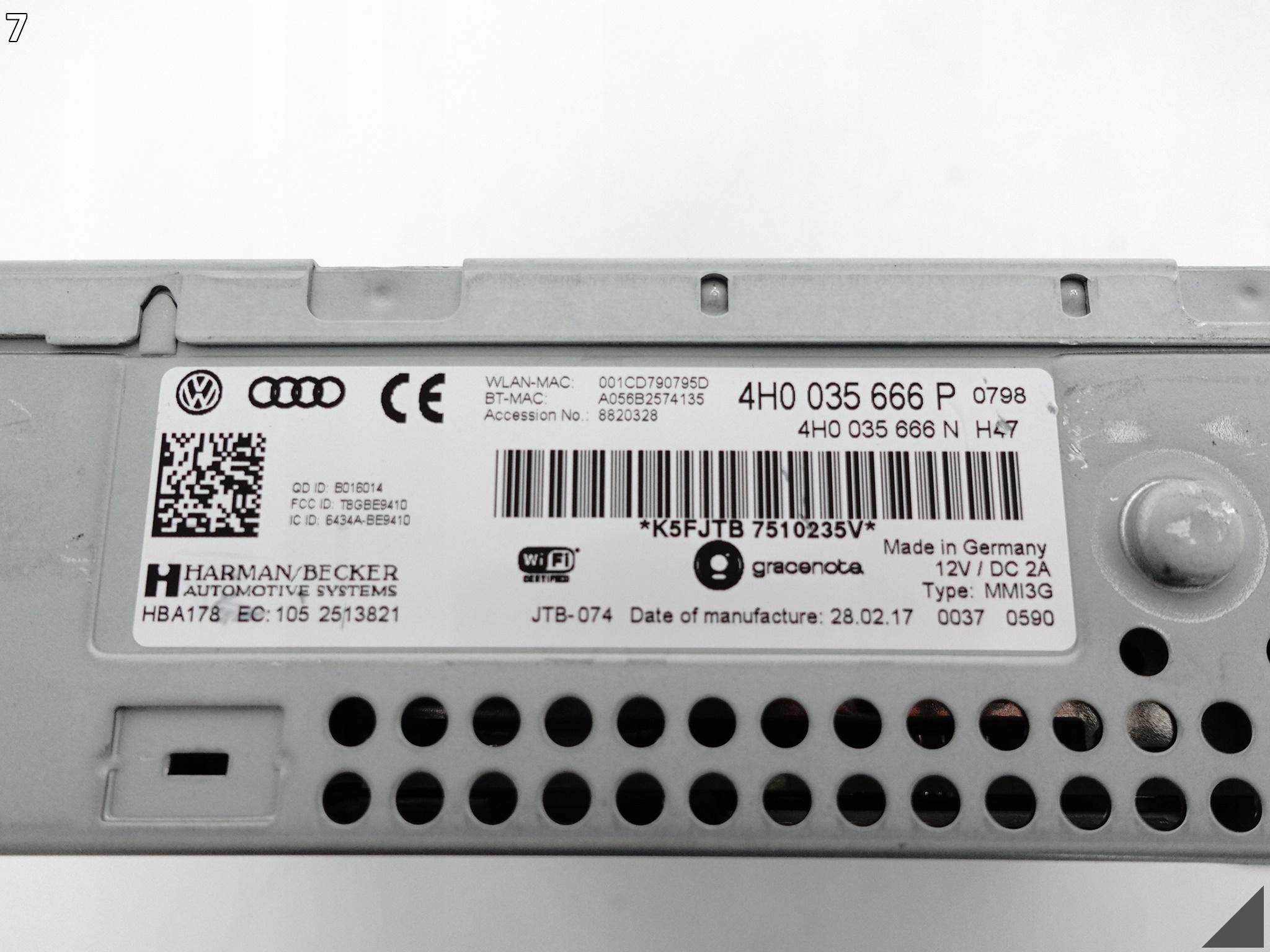 Audi A8 S8 4H0 D4 РЕСТАЙЛИНГ 13-17 считыватель SD HARMANN 4H0035666P