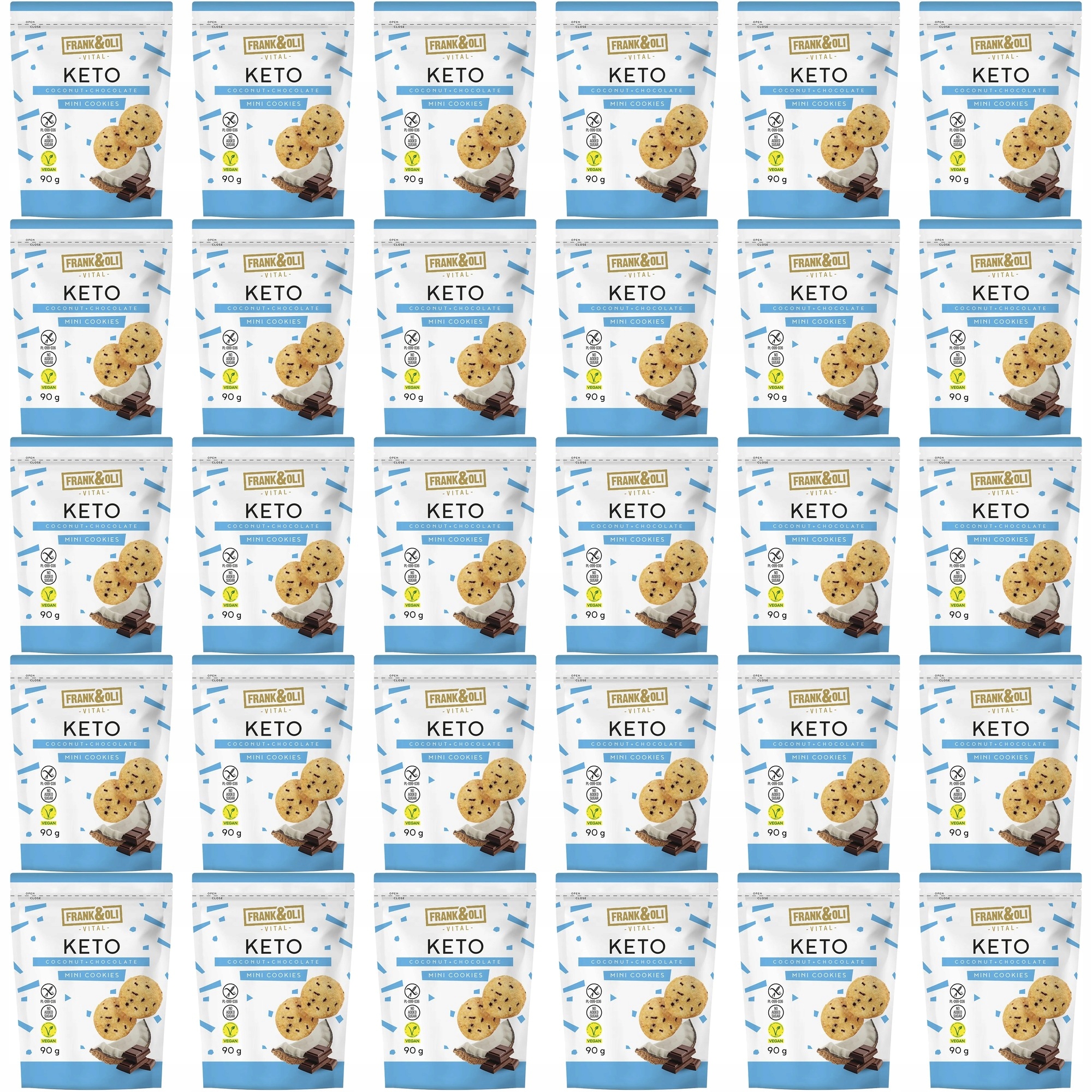 Zestaw ciasteczek Frank&Oli Mini ciasteczka Kokos i Czekolada 90 g 30 szt.