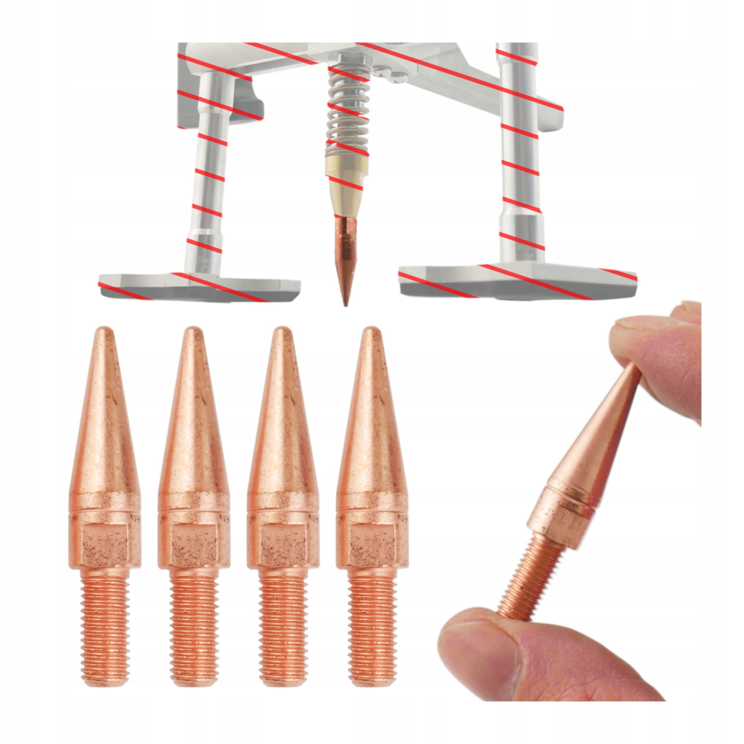 Elektrody M7 pro Puller pro Přihřívání karoserií Spotter el. špic