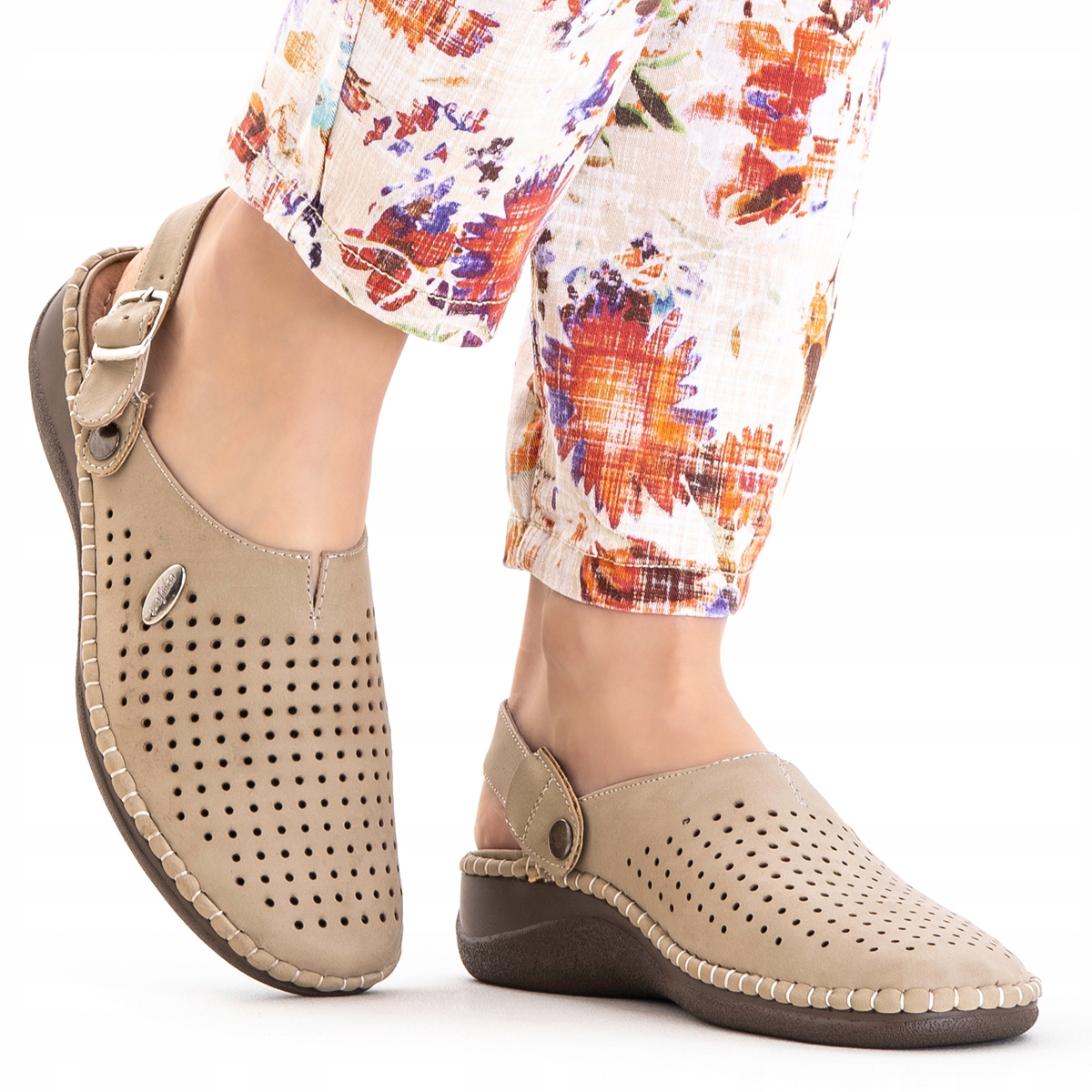 

Klapki wkł.SKÓRA szersze wygodne miękkie Wojtyłko