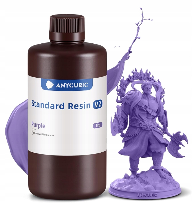 Żywica Uv Anycubic Standard V2 Purple Fioletowa 1kg 1l Do Drukarki 3D