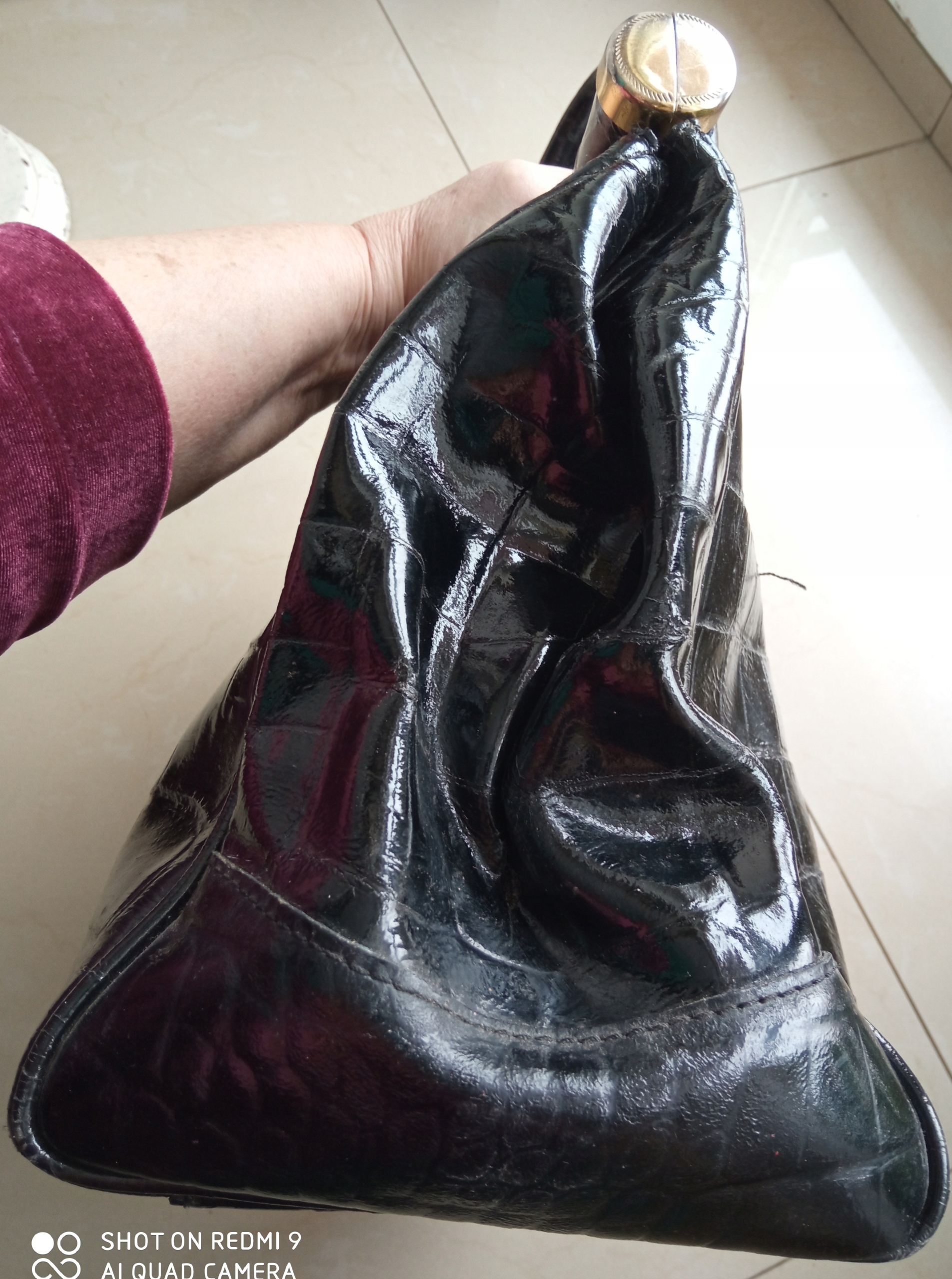 ARTE DE CUCIO ITALY skóra naturalna lakier krokody Wielkość duża (mieszcząca A4)