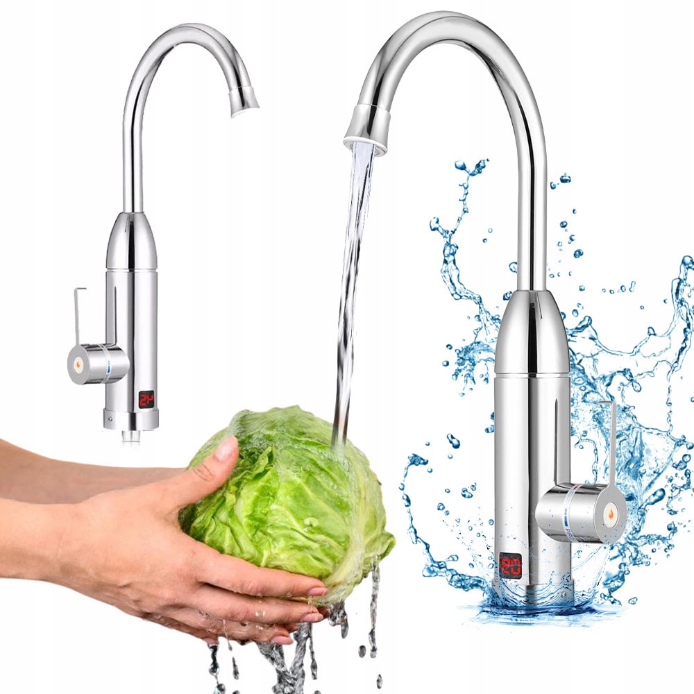 Elektrický Průtokový Ohřívač Vody, Baterie, Vodovodní Kohoutek, LCD, Kuchyně, Koupelny