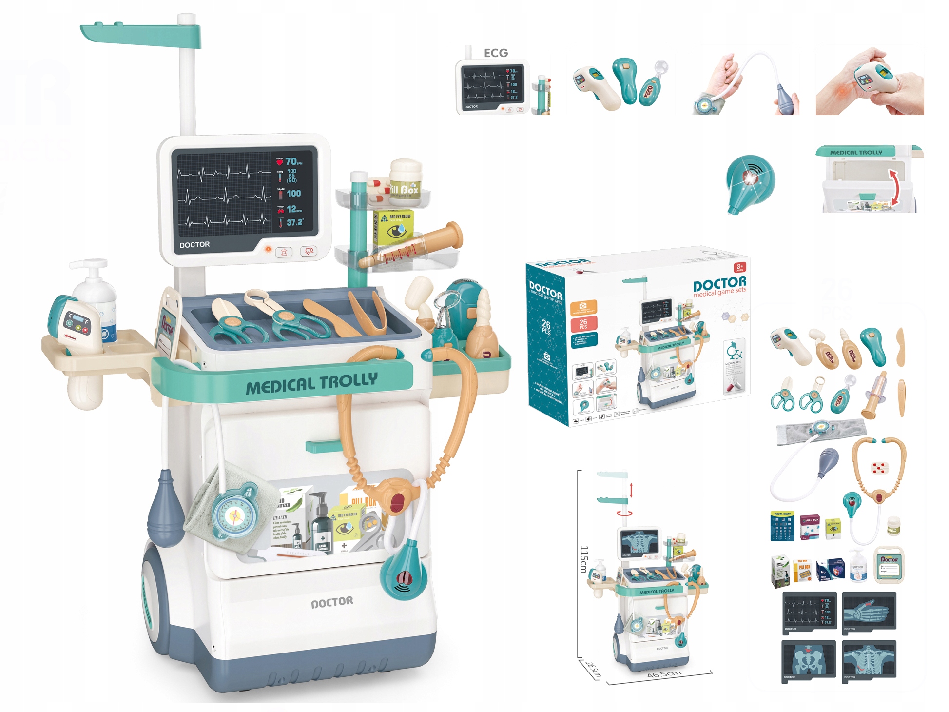 

Wózek Lekarza Dentysta Ekg wózek lekarski Iw 218