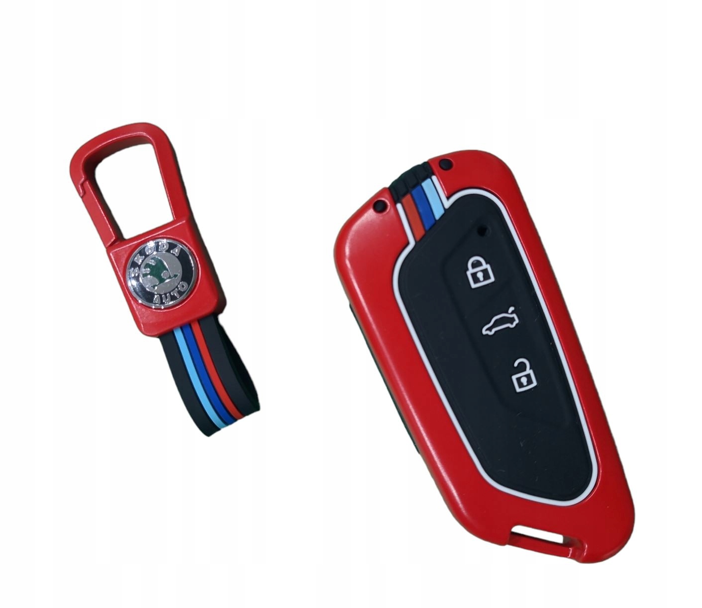 Чохол для ключа автомобіля для Skoda Seat VW Red