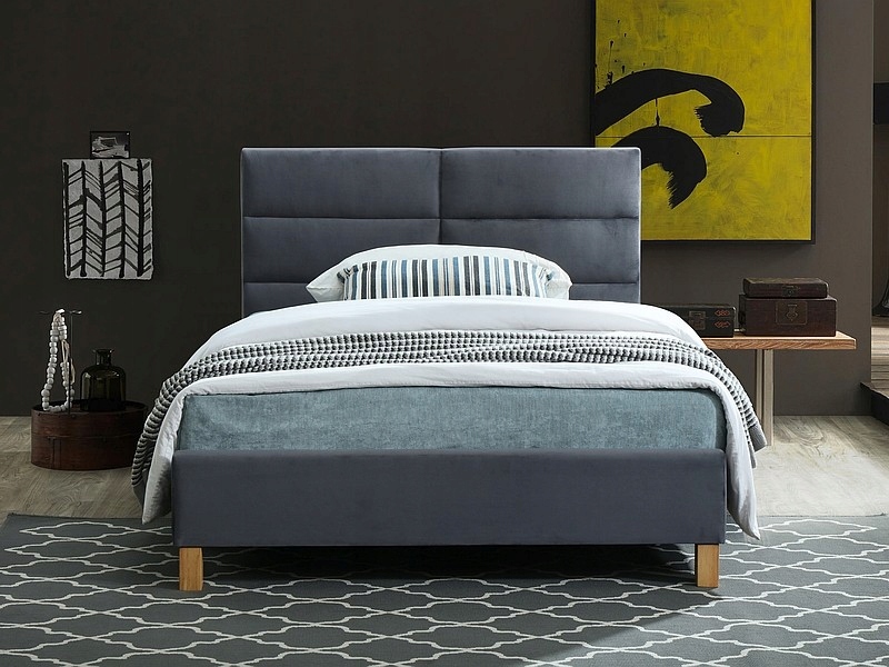 

Łóżko 120x200 Sierra Velvet szare tapicerowane