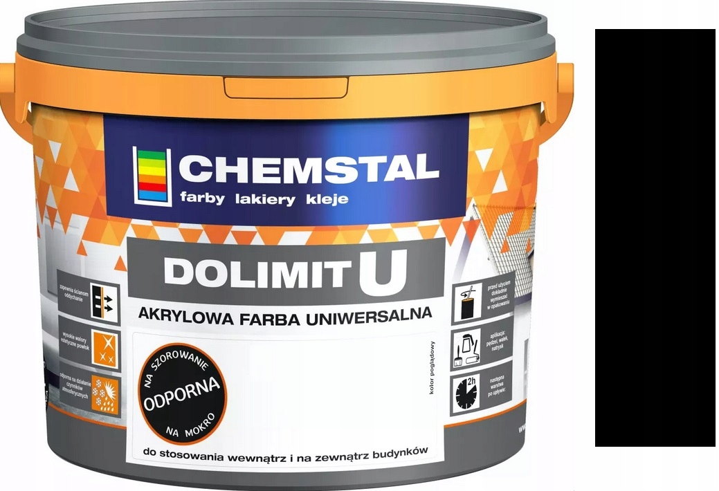 Chemstal Dolimit U Farba Uniwersalna Zewnątrz Wewnątrz Budynków Czarna 10L