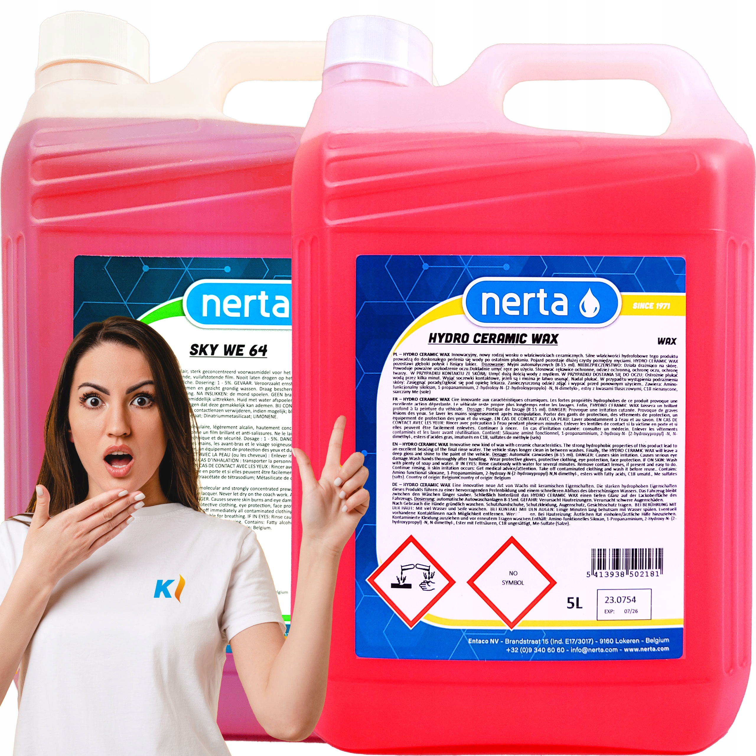 POWŁOKA CERAMICZNA ZESTAW DO MYCIA I PIELĘGNACJI NERTA SKY WE 64 5L + WOSK