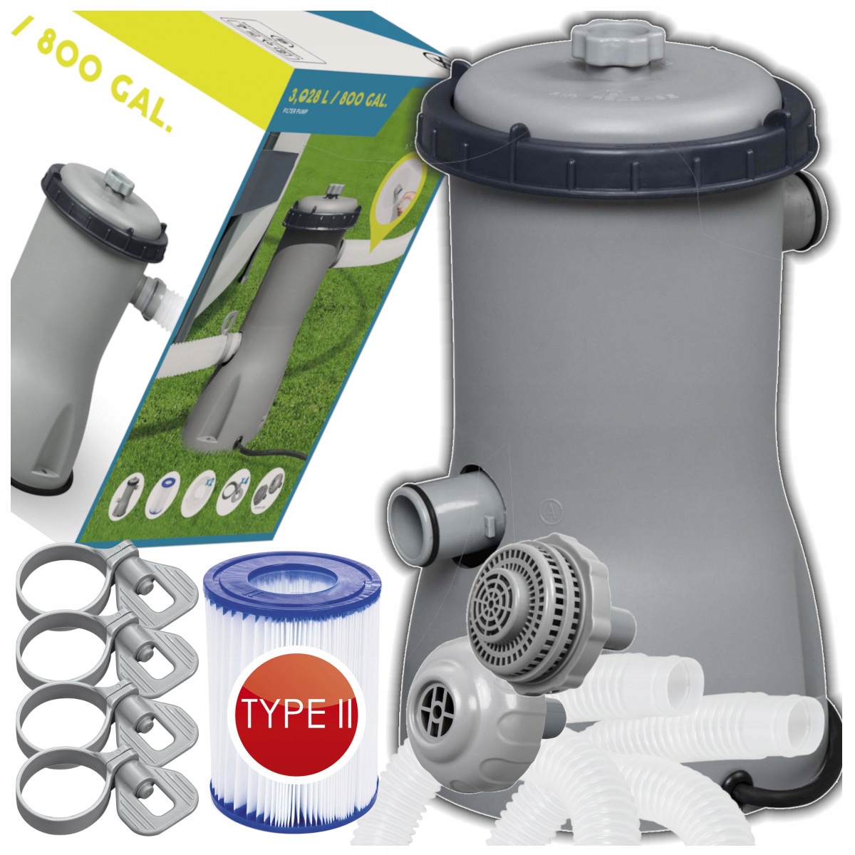 Pompa Filtrująca Zestaw Filtr Typ II Do Basenów Ogrodowych Bestway 58386