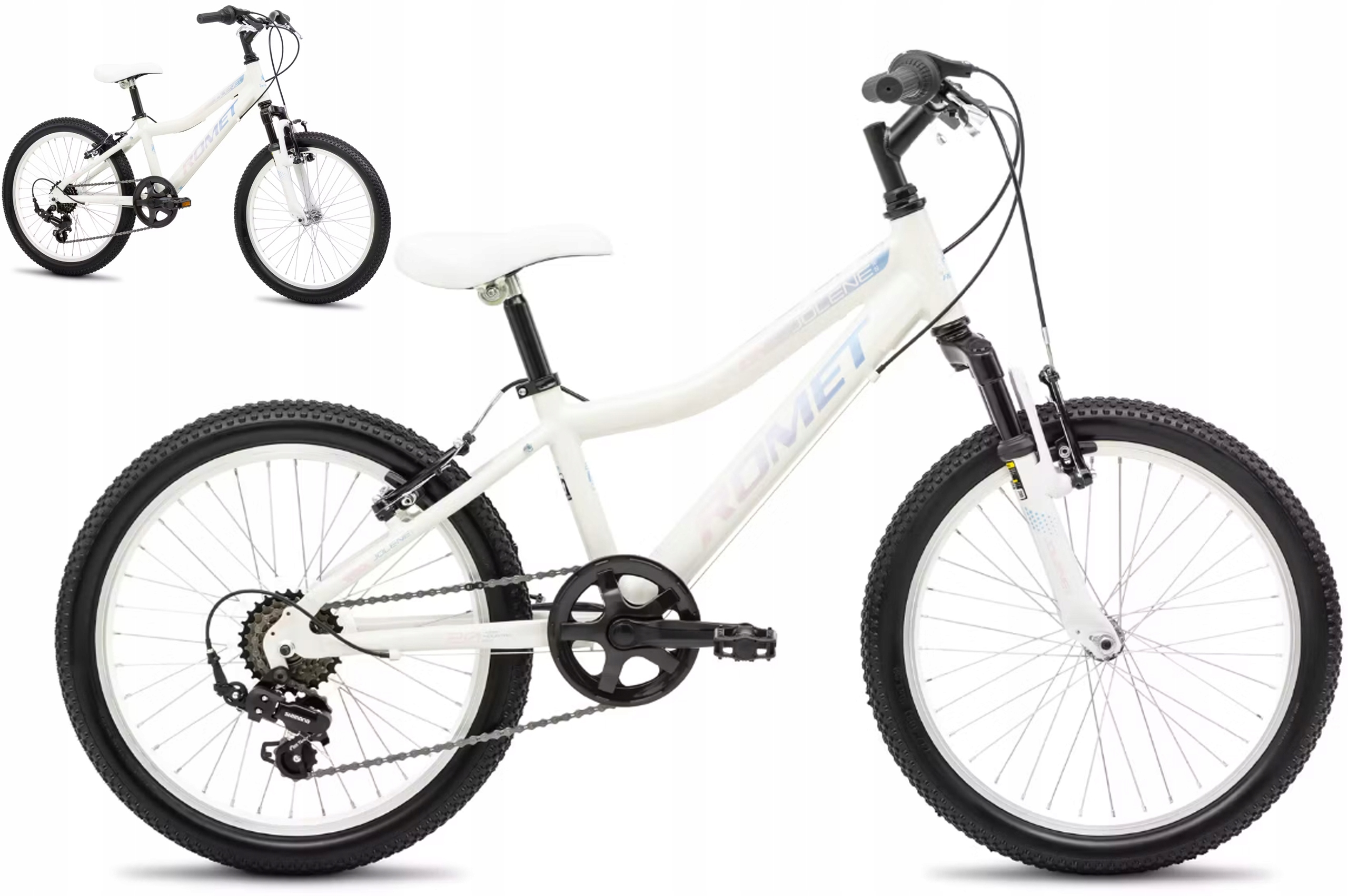 Rower dziecięcy 20" Romet Jolene Kid 2 biały niebieski różowy R25