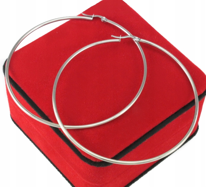 

Kolczyki Duże Srebrne Koła 8 cm Stal Chirurgiczna