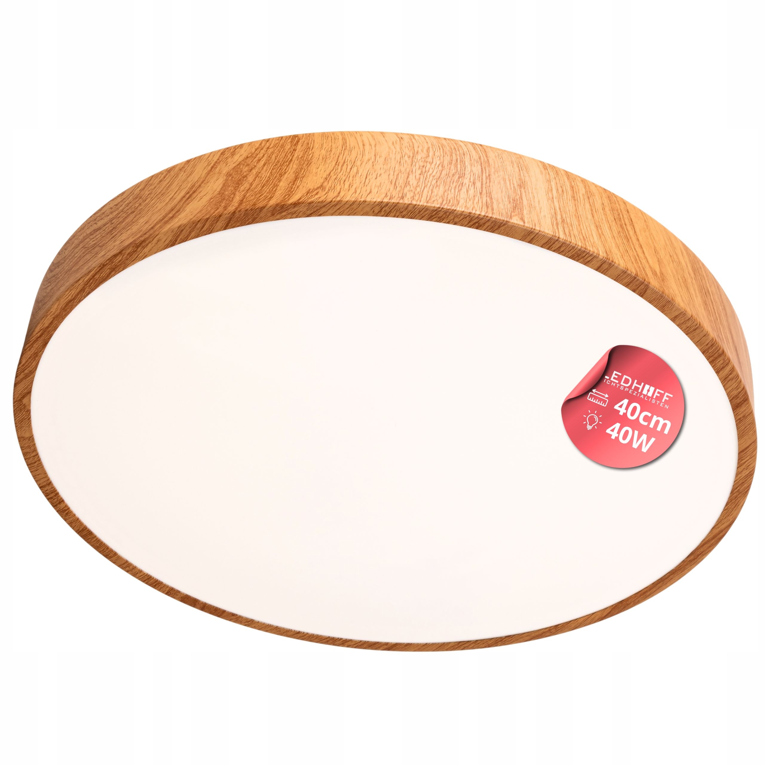 Stropní Svítidlo Led vzor Dřevěná lampa na strop 40 cm kulatá Denní Světlo boho