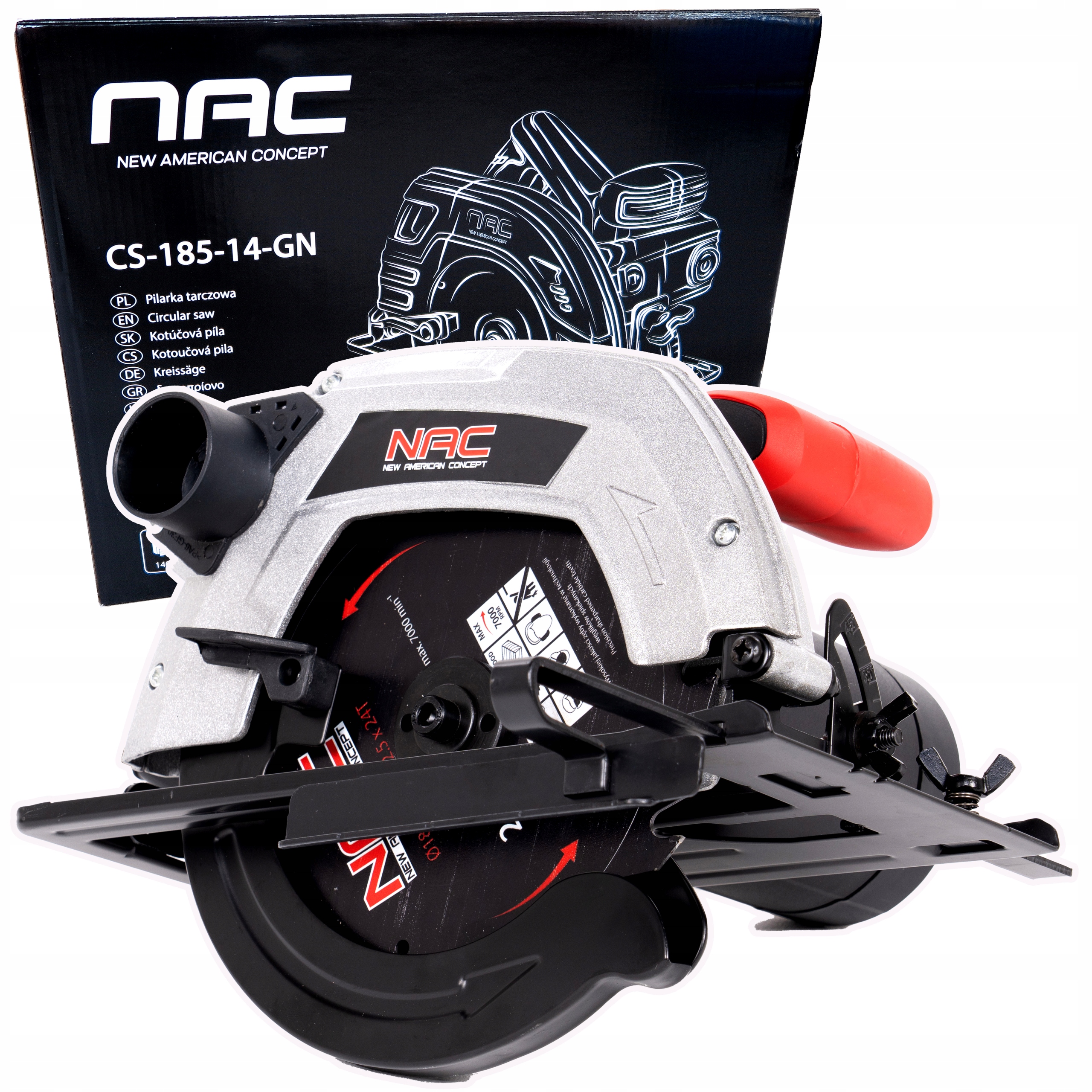 Piła pilarka tarczowa 185mm 1400W Nac CS-185-14-GN