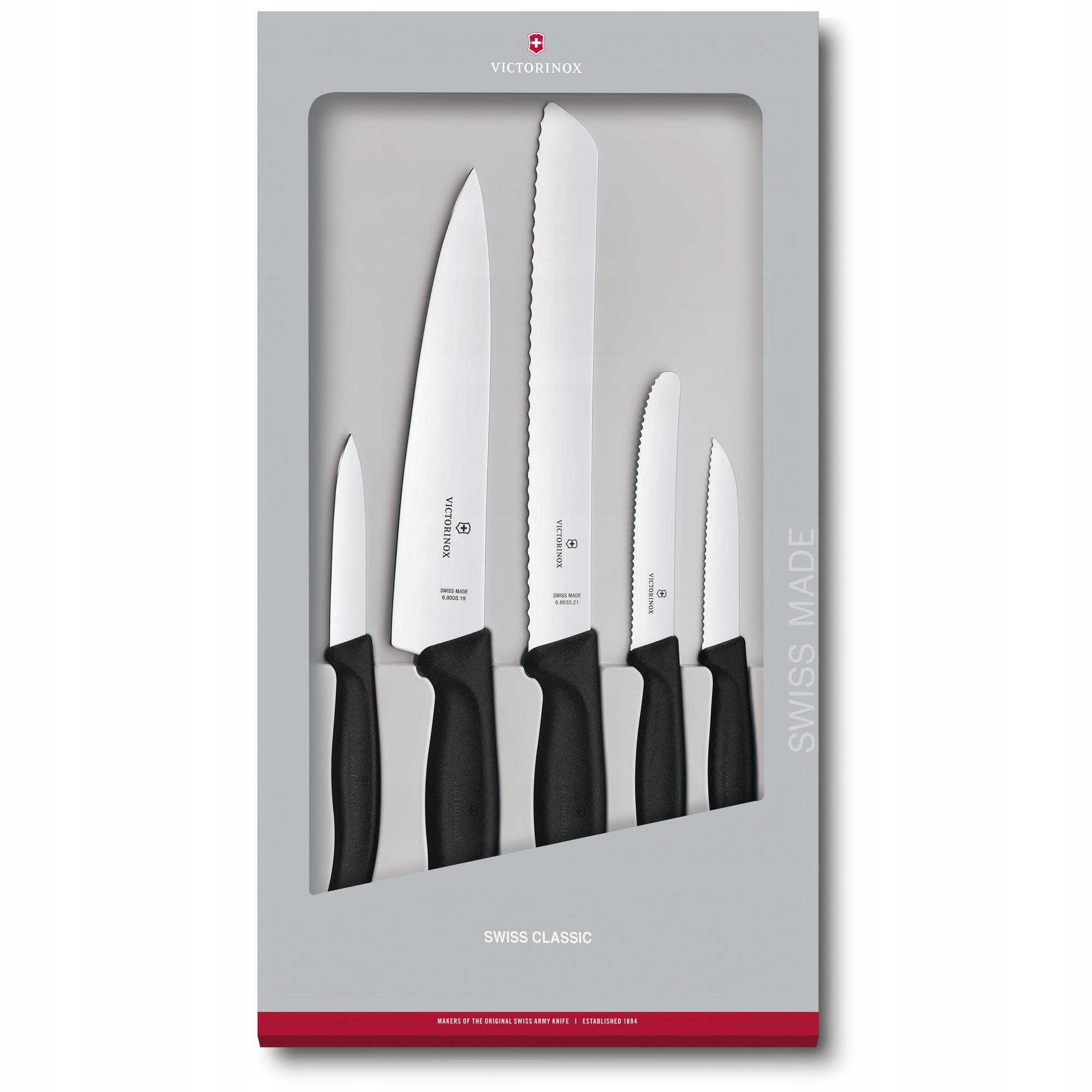 VICTORINOX Swiss Classic Zestaw Noży Kuchennych 5 Części Czarny — miniatura 4