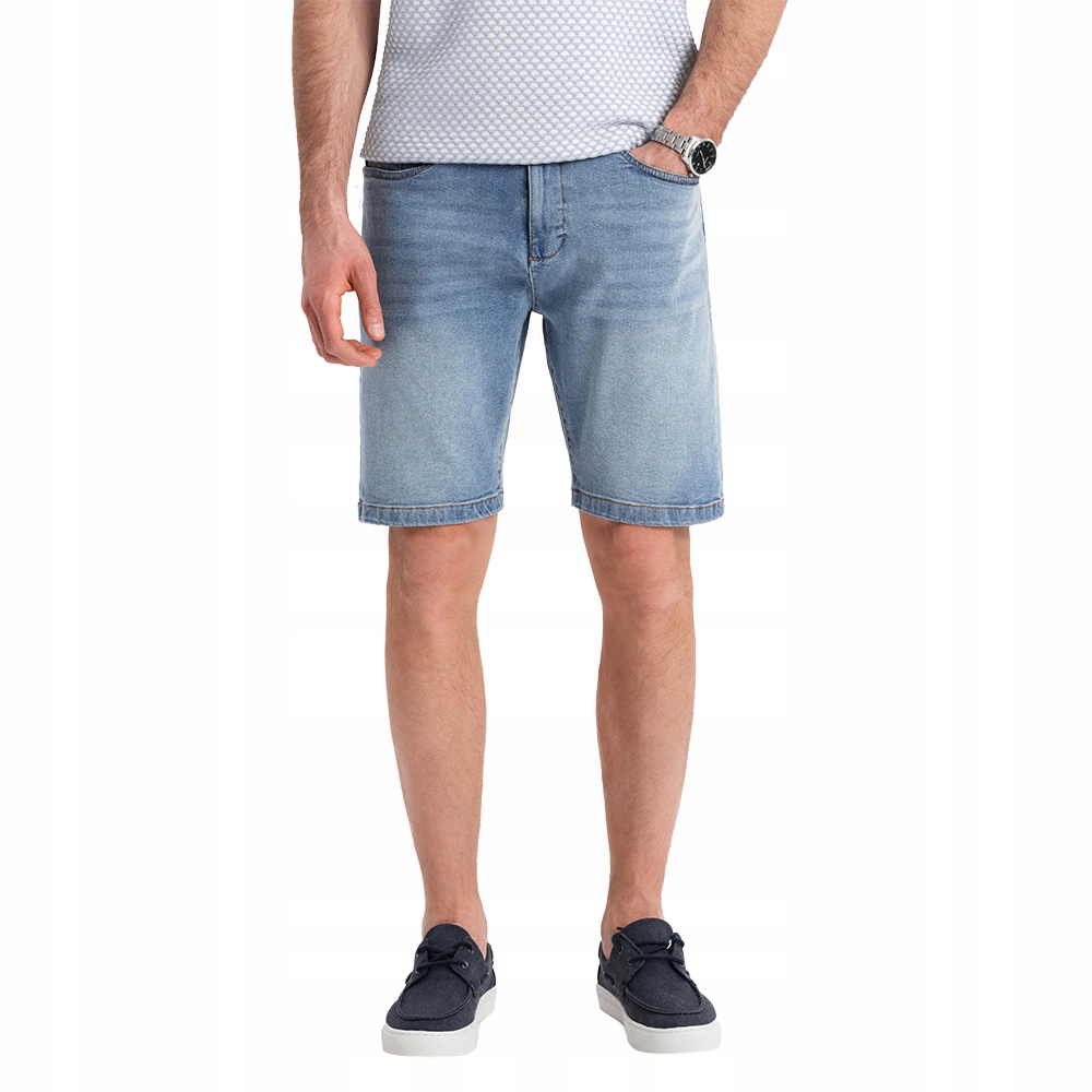 Pánské džínové šortky klasického střihu světle modré OM-SRDS-0171 V2 XL