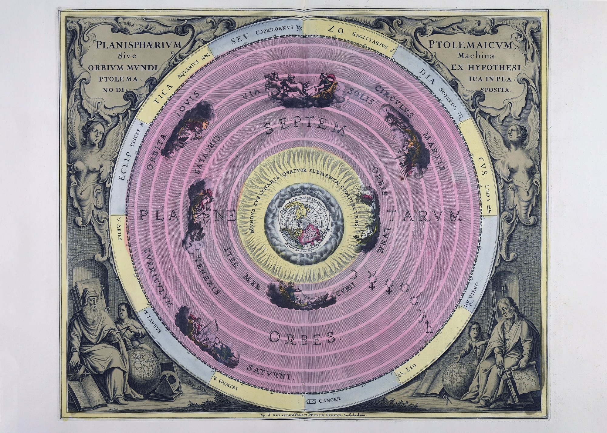 Stara Mapa Nieba – Planisphaerium Ptolemaicum – Coronelli 1661 – 50x40cm