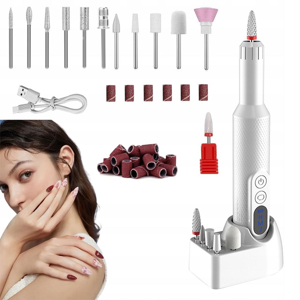Sada Bruska Na Nehty Profesionální Manikúra 20000RPM Bezdrátová
