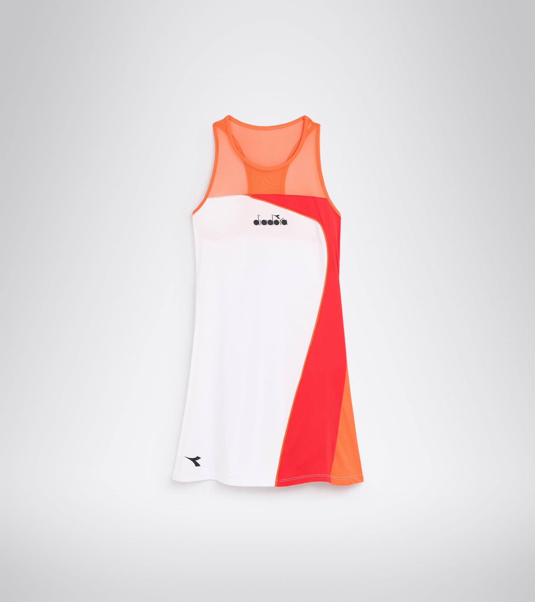 Šaty Diadora L. Dress Icon optické bílé/oranžové/červené L