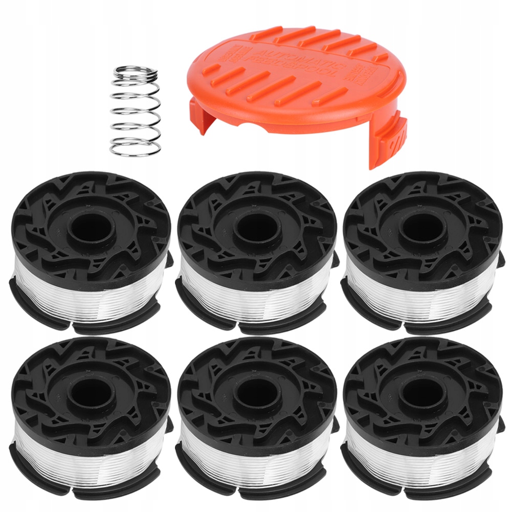 6 SZTUK WYMIENNA SZPULA TRYMERA Z OSŁONAMI PROFESJONALN DLABLACKDECKER