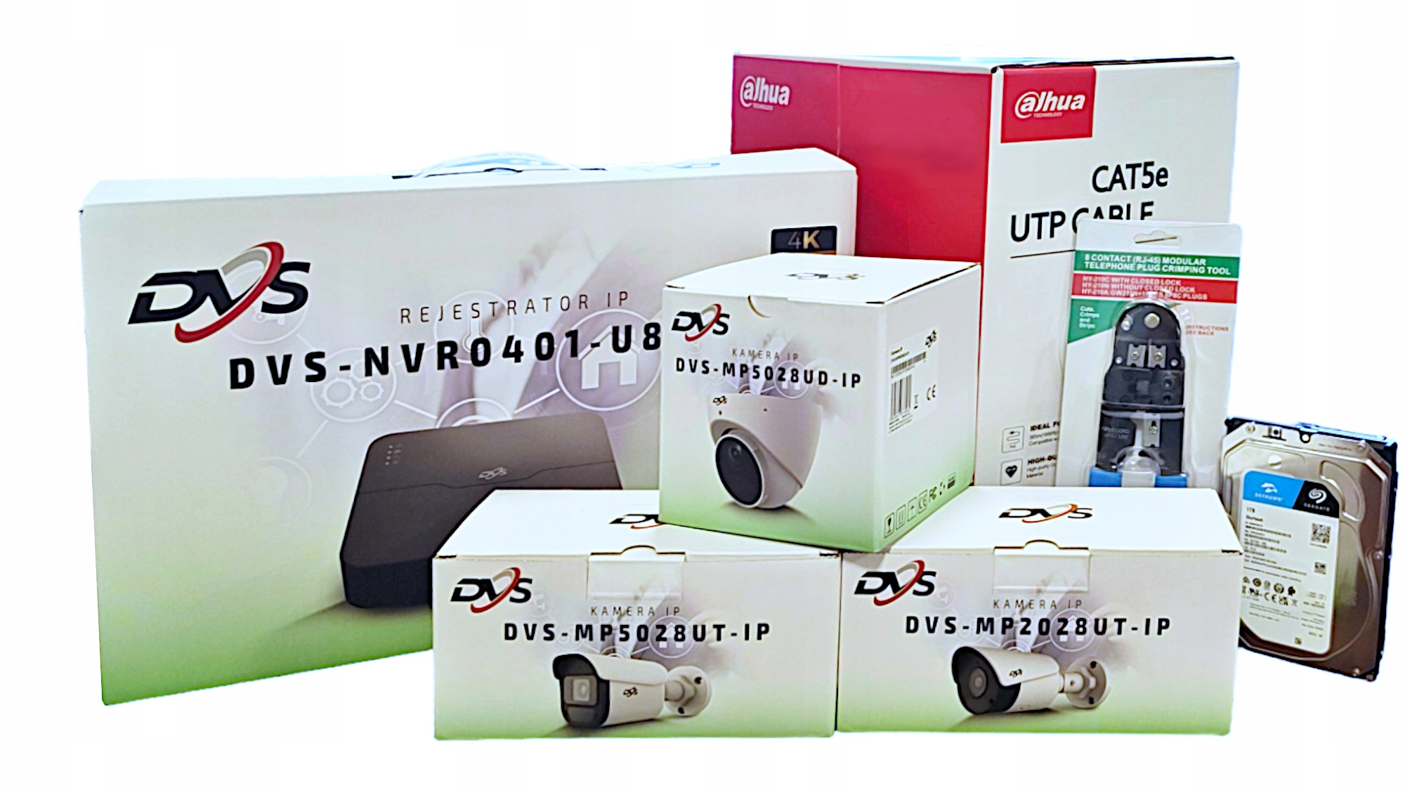 ZESTAW DO MONITORINGU 8x ZEWNĘTRZNA KAMERA IP POE FULL HD - SMART APP DVS Technologia IP