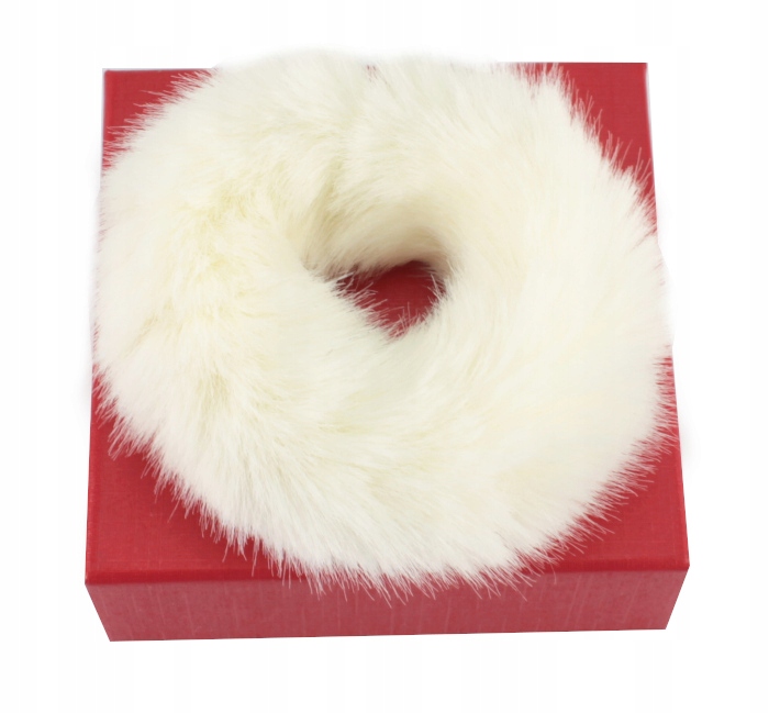 

Gumka Do Włosów Duża Naturalne Futerko Ecru