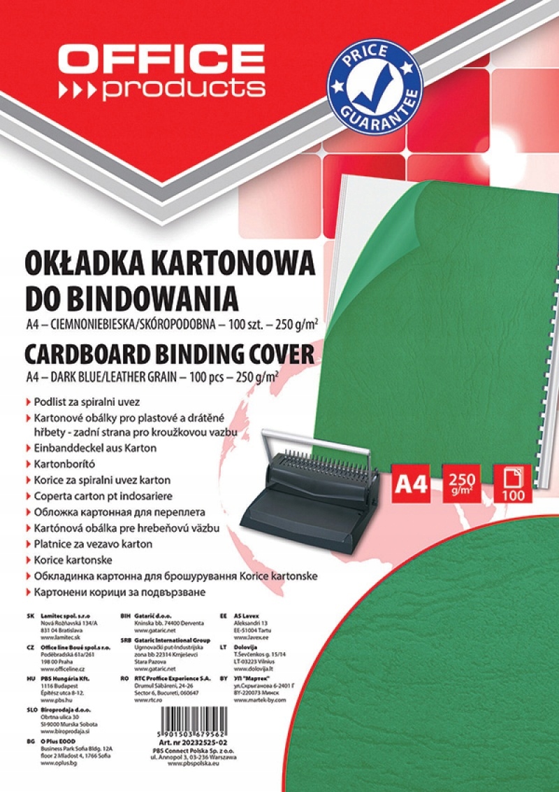 

Okładki do bindowania karton A4 100szt zielone