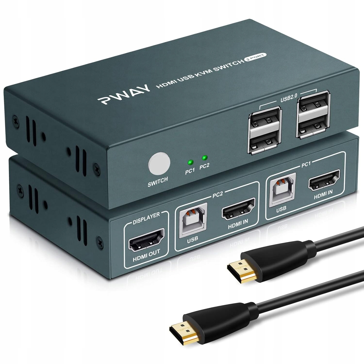 Výstupní Přepínač Kvm Hdmi 2 V 1 Pway 4K @30HZ Hdmi Downstream Hub Pro