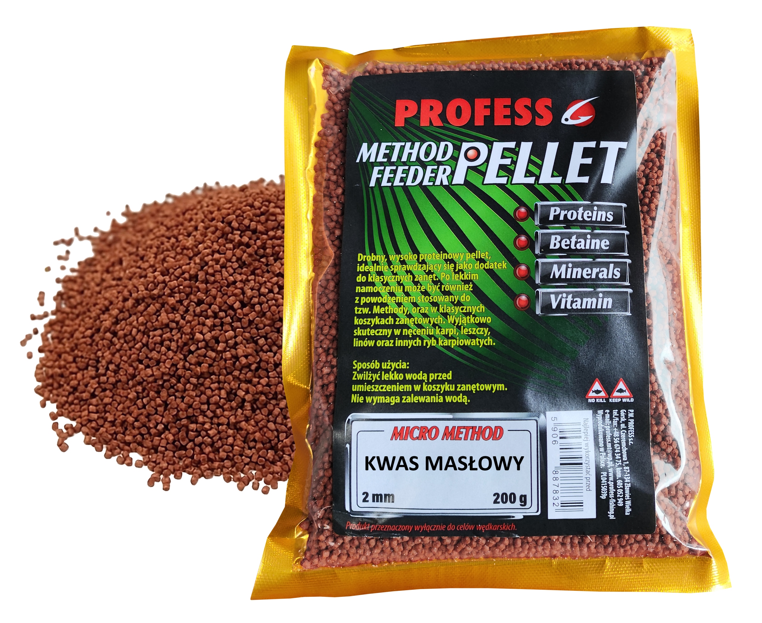 Pellet Method Feeder Micro 2mm Kwas Masłowy 200g Profess