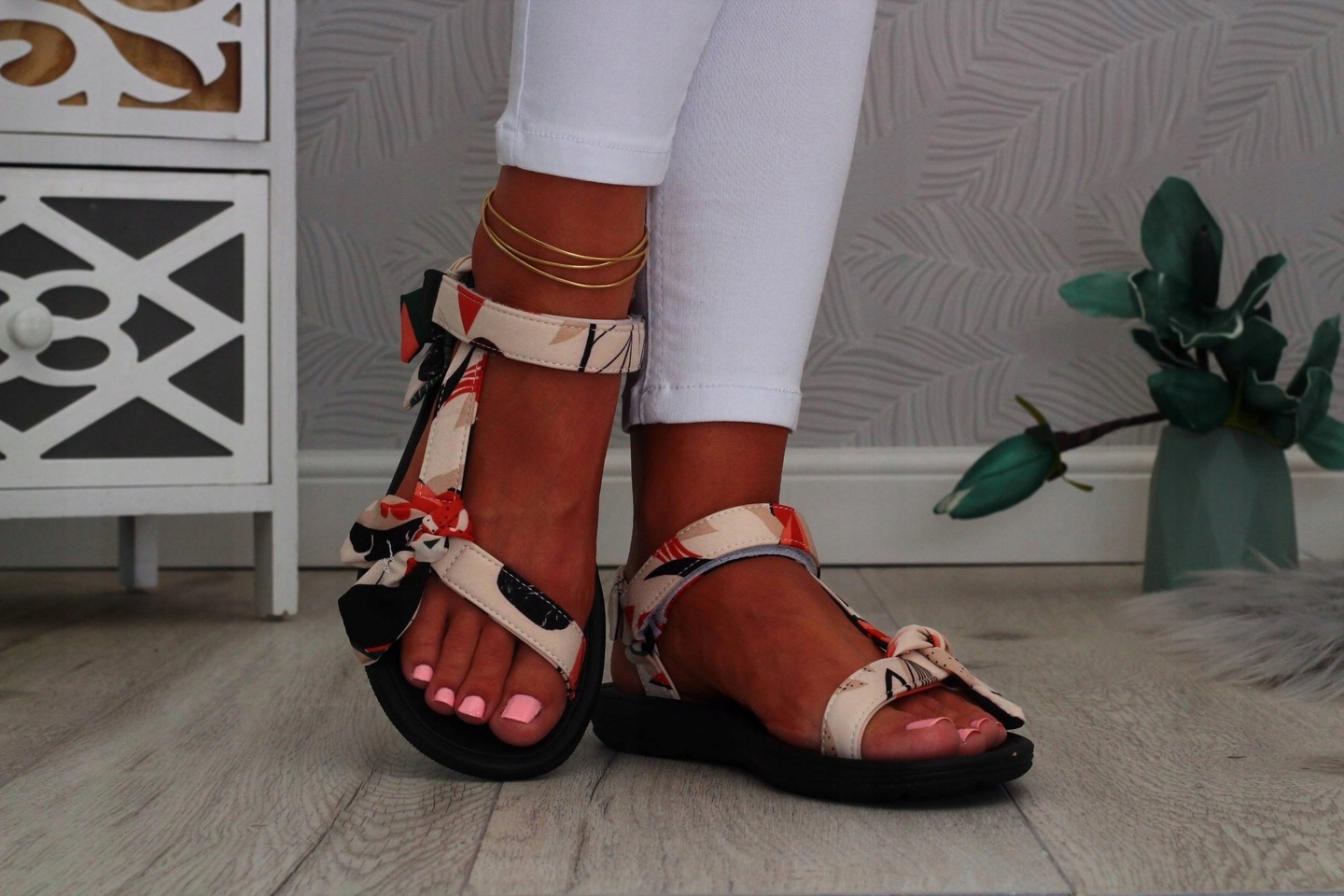 SANDAŁY DAMSKIE SANDAŁKI SPORTOWE KOKARDA RZEP Rozmiar 38