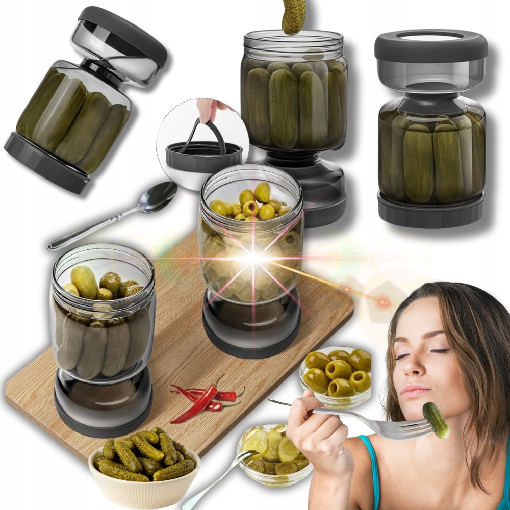 Słoik Na Ogórki Pojemnik Na Kiszonki Marynaty Klepsydra Szklany Premium