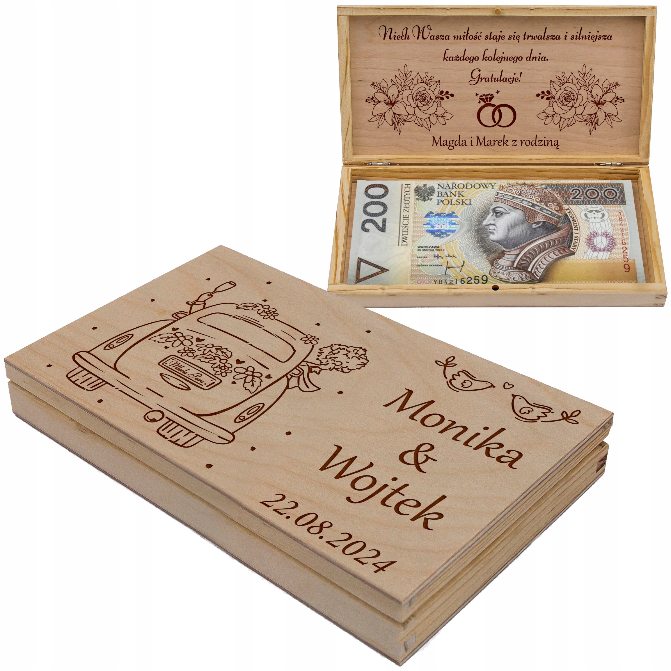 PUDEŁKO NA PIENIĄDZE NA ŚLUB WESELE PREZENT ŚLUBNY