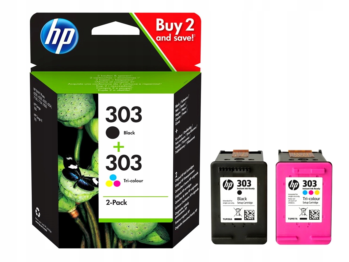 

2x Tusz Hp 303 Envy Photo 6220 6230 6232 6234 7130