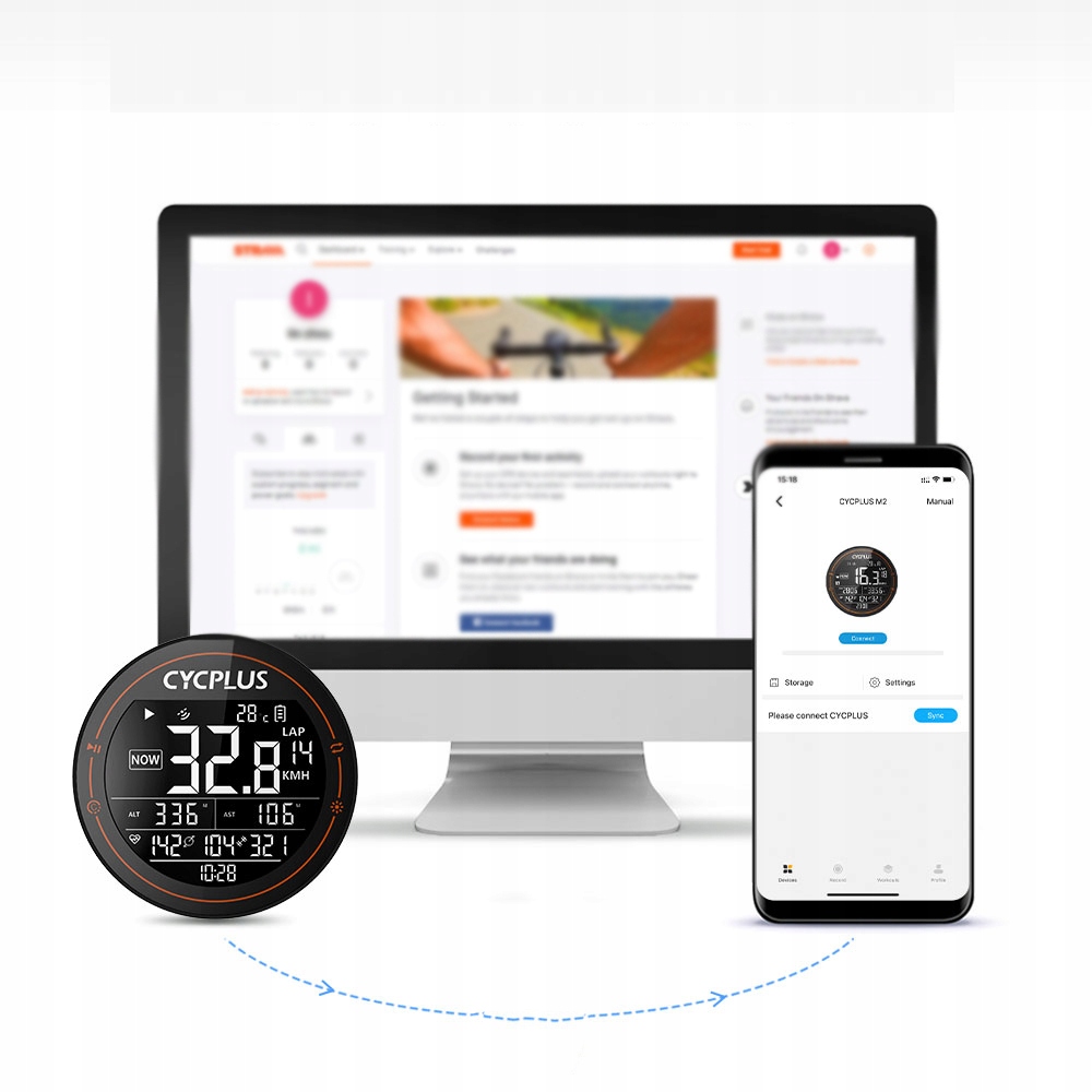 GPS LICZNIK ROWEROWY WODOODPORNY BT4.0 ANT Model M2