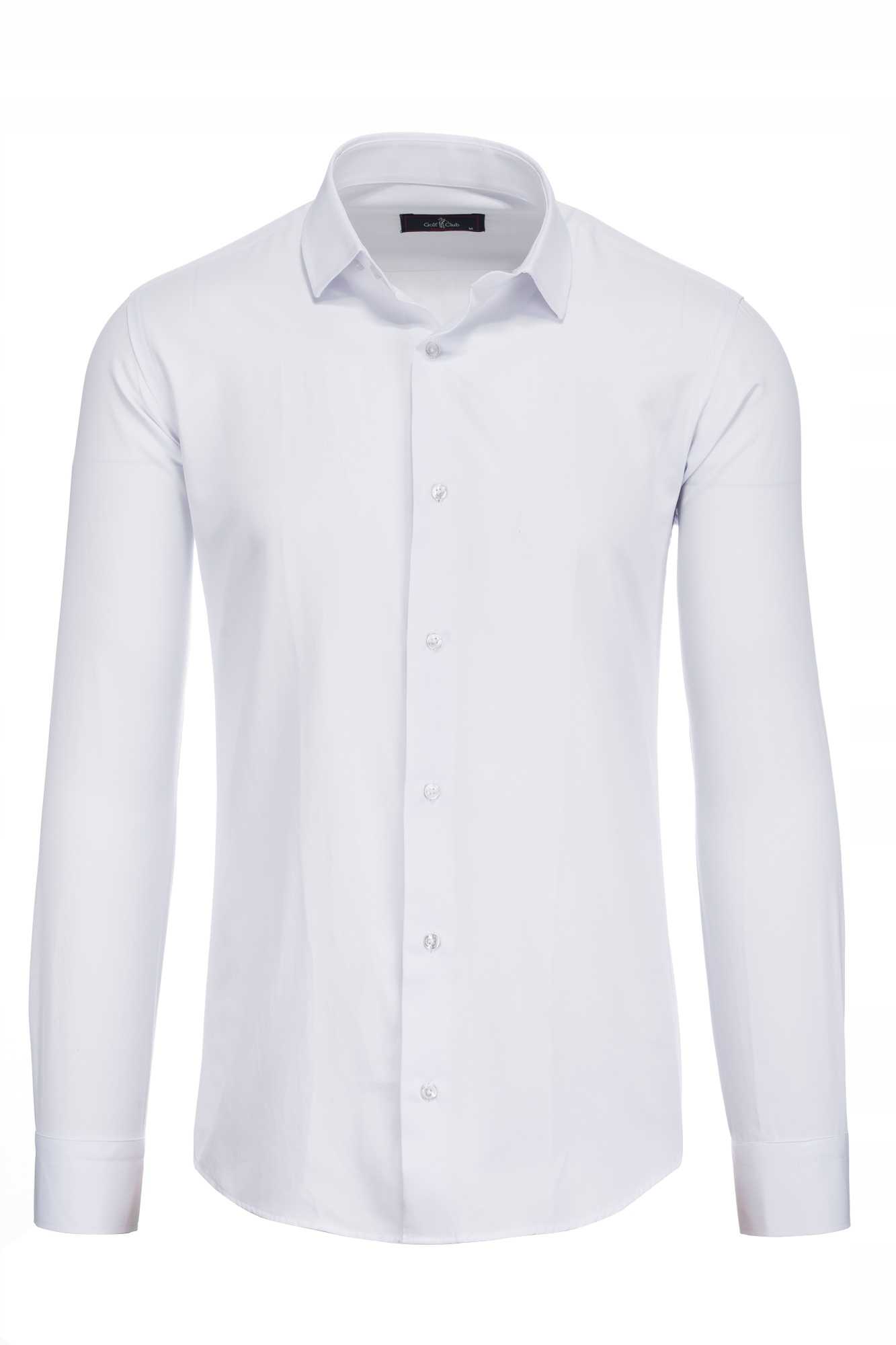 Pánská Bílá Hladká Elegantní Bavlna S Elastanem Slim Fit: L/42