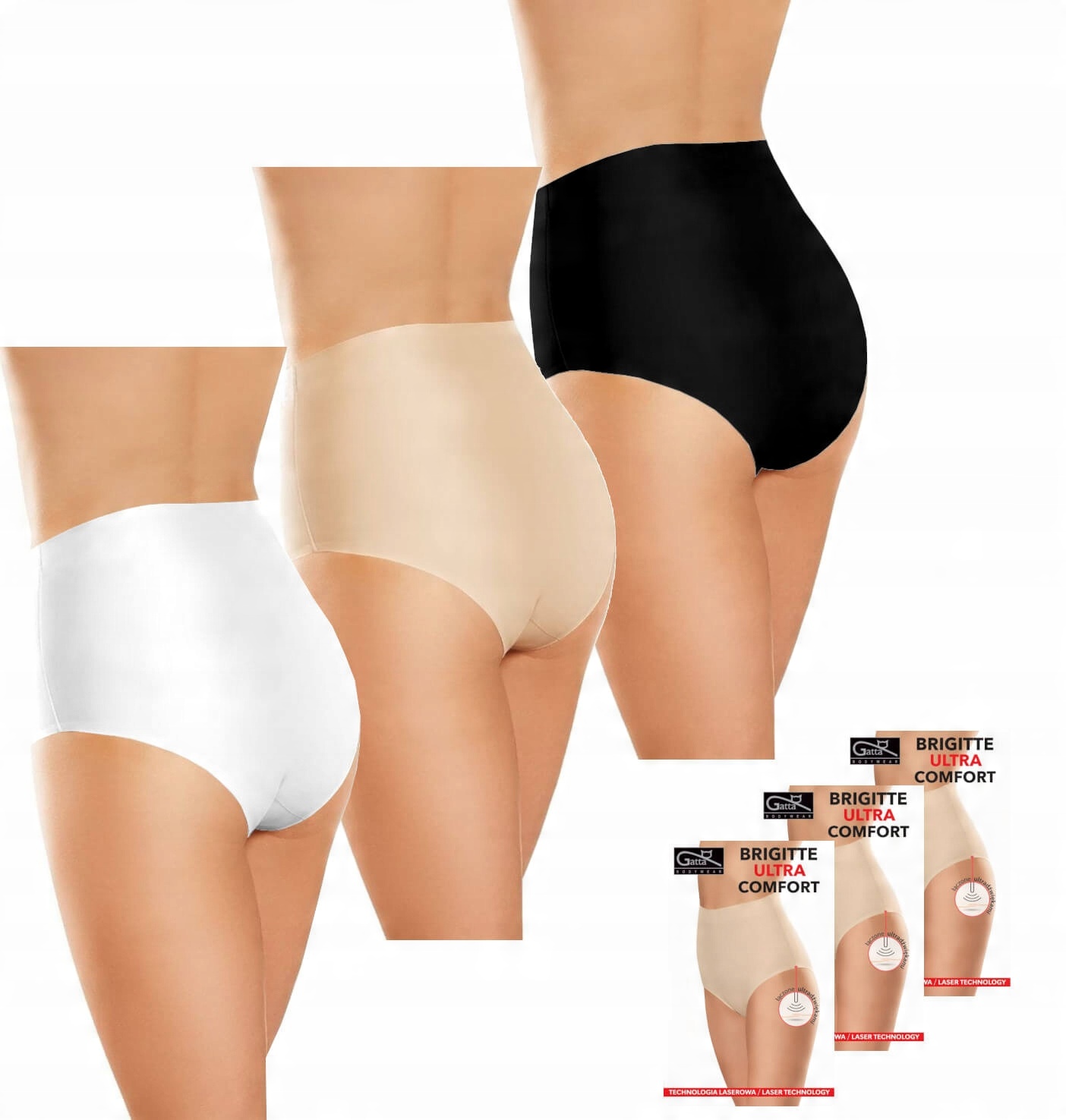 

Bezszwowe Figi Brigitte Gatta Comfort| 3-pack | S