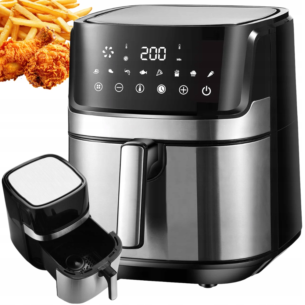 Frytkownica Beztłuszczowa Air Fryer Frytownica Duża 8l 1850w Duża Misa XL