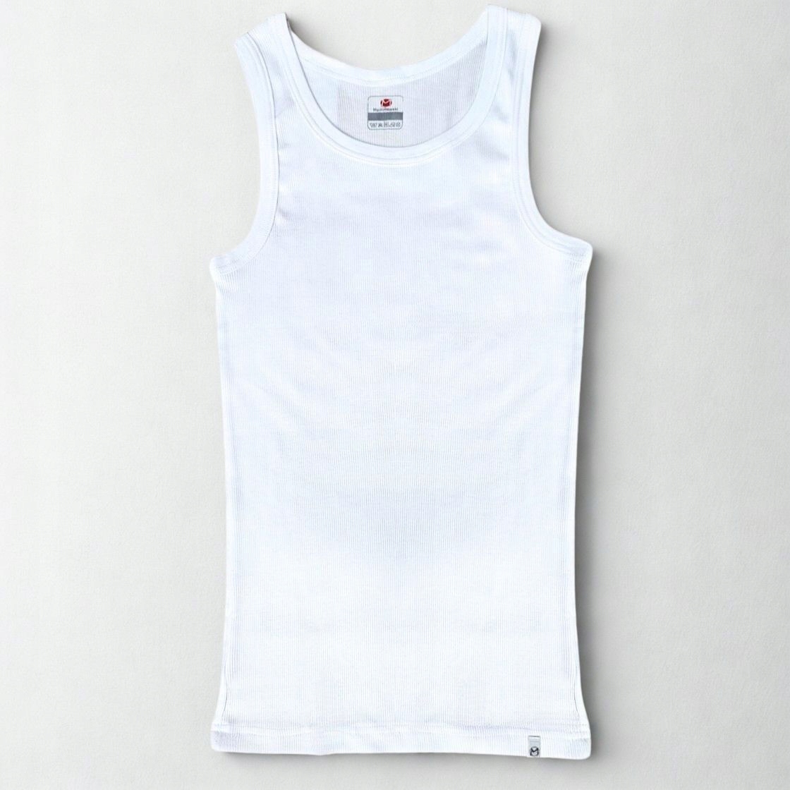 PODKOSZULKA MĘSKA NA RAMIĄCZKACH BAWEŁNA PRĄŻEK BIAŁY PODKOSZULEK MĘSKI S Rozmiar S