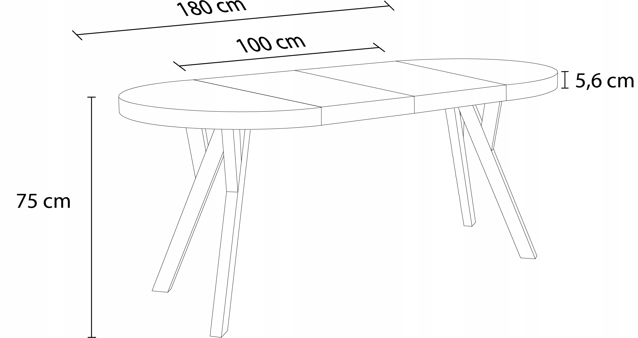 STÓŁ OKTĄGŁY L-3 BLAT DĄB ARTISAN, NOGI CZARNE Funkcje rozkładany