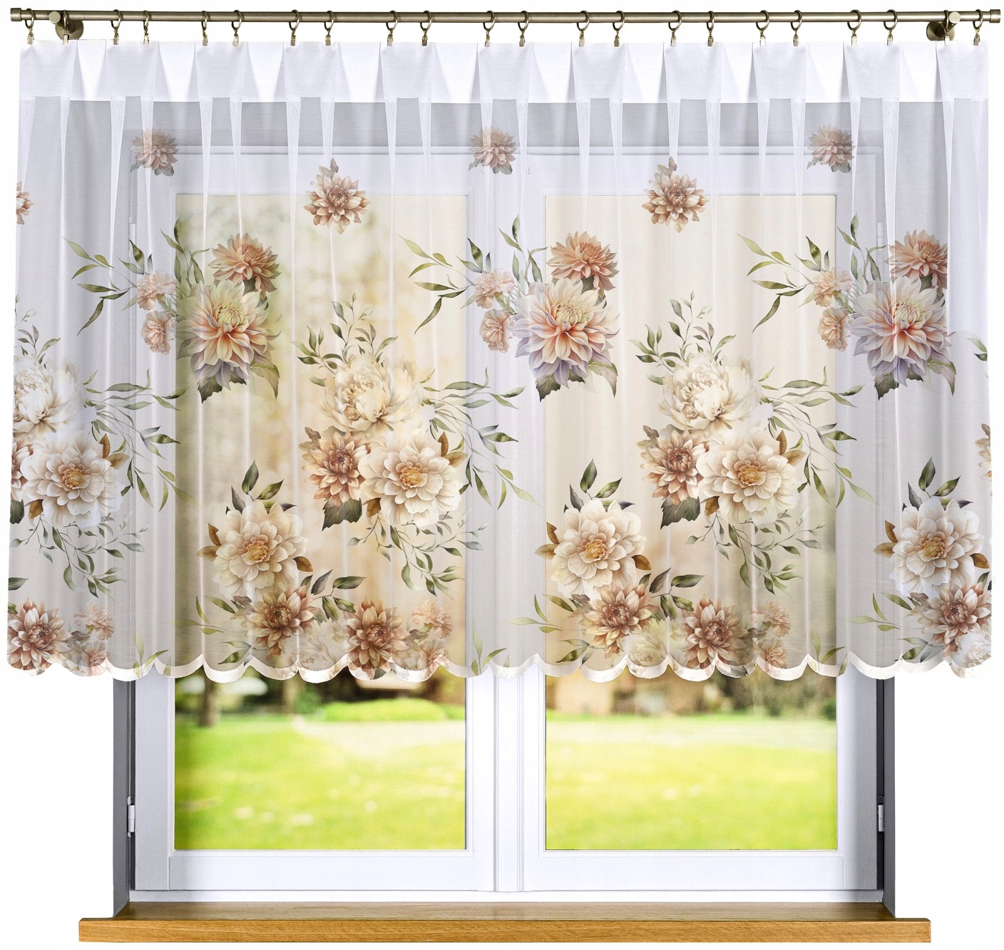 Manila záclona, vel 400 x 120 cm, potištěná (s lemováním)