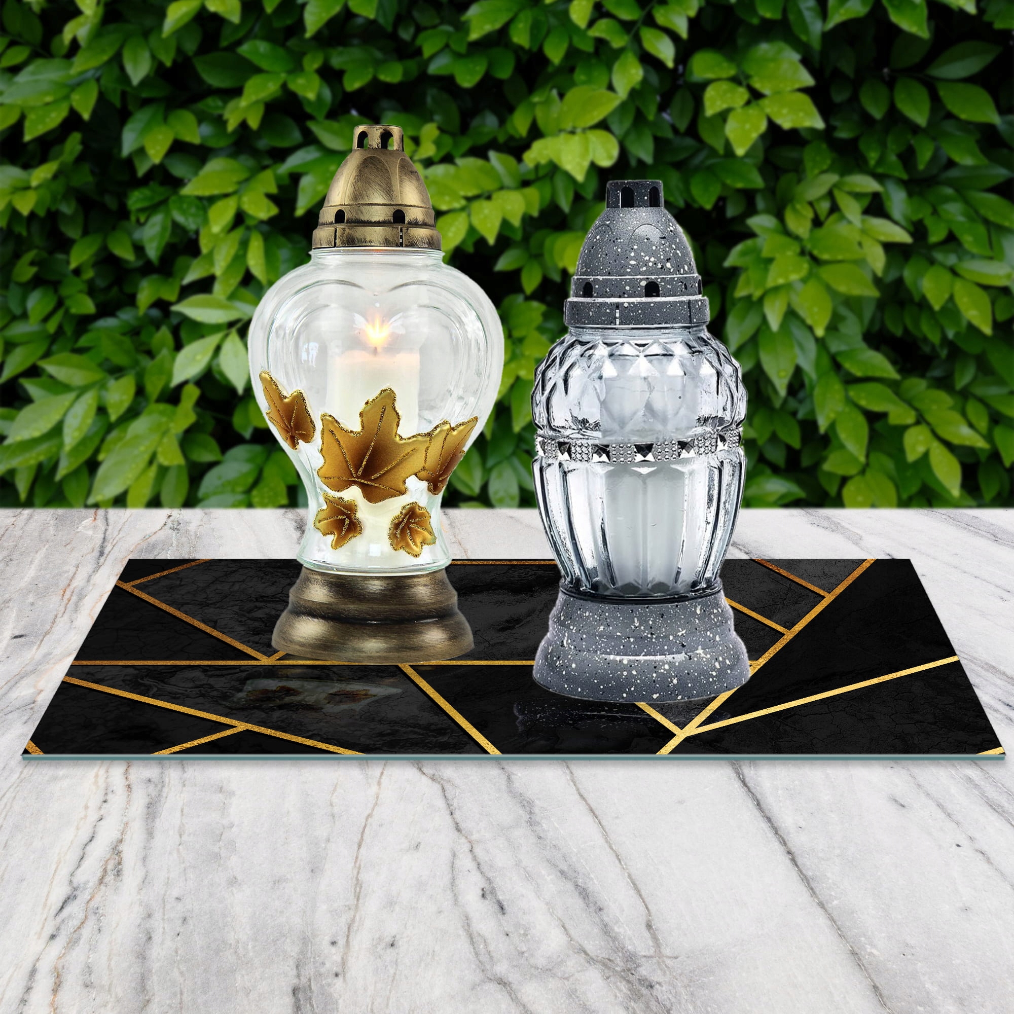 SZKLANA PODSTAWKA POD ZNICZE 60x20cm Elegancja 361 Marka inna