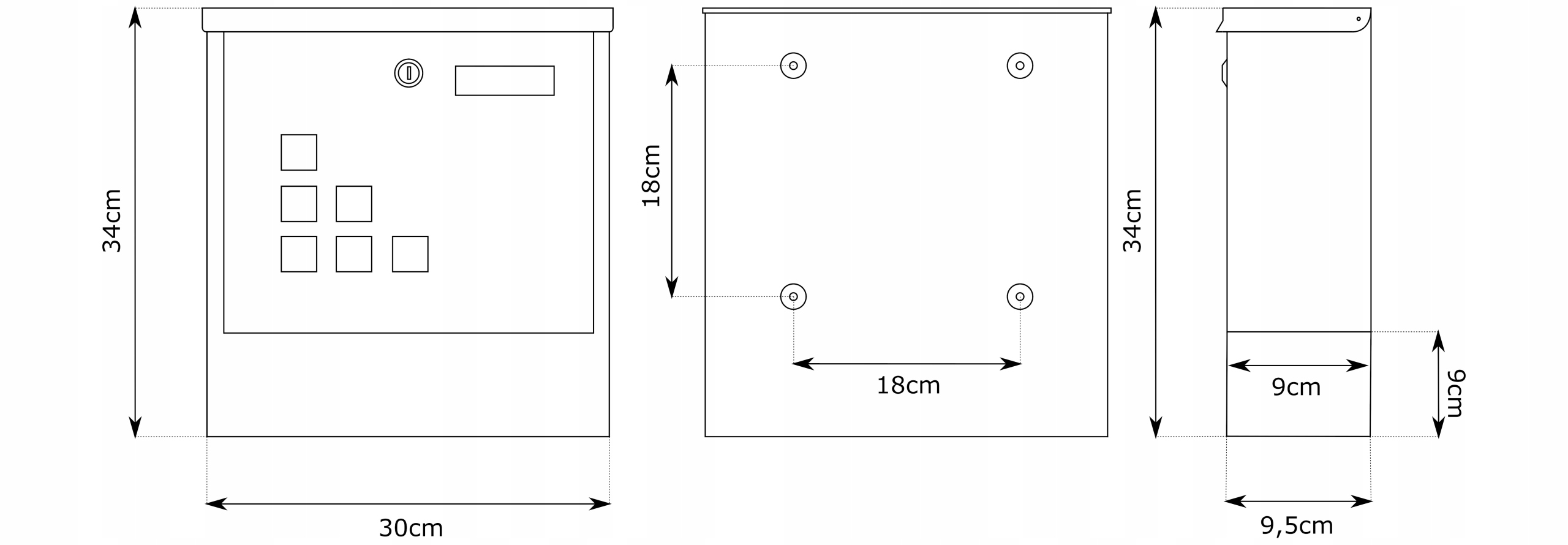 SKRZYNKA POCZTOWA NA LISTY POCZTĘ GAZETY ANTRACYT + ADRES NUMER DOMU NAPIS Głębokość produktu 8.5 cm