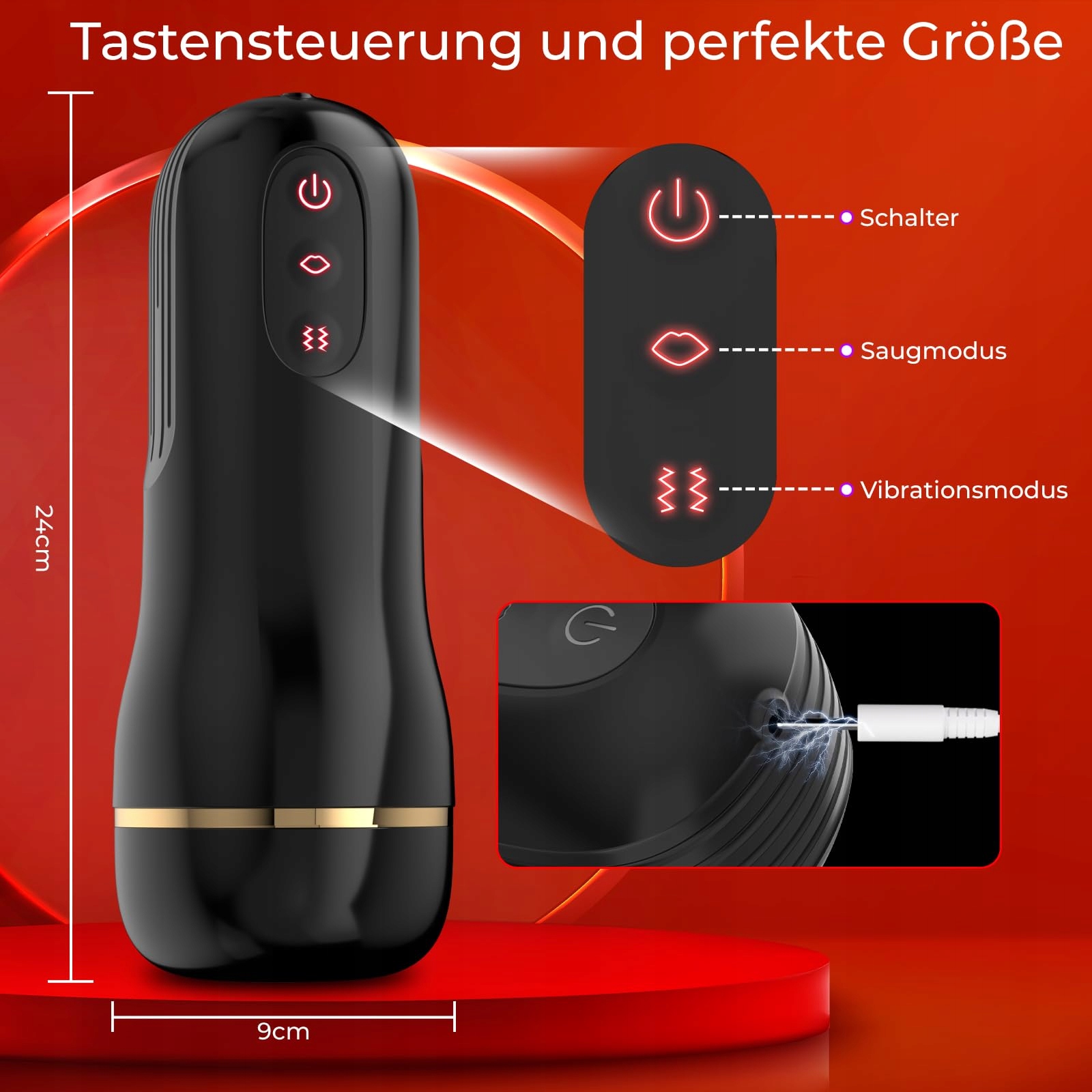 AUTOMATYCZNY MASTURBATOR DLA MĘŻCZYZN 10 WIBRACJI 5 TRYBÓW SSANIA 3D WAGINA — miniatura 6