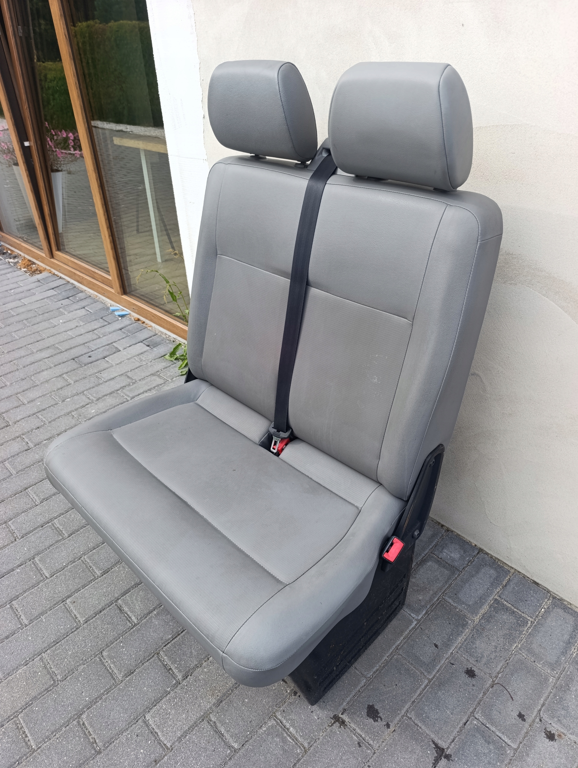 seat front right dwuosobowy dwojka VW T5 T6 pasazer eko leather grey