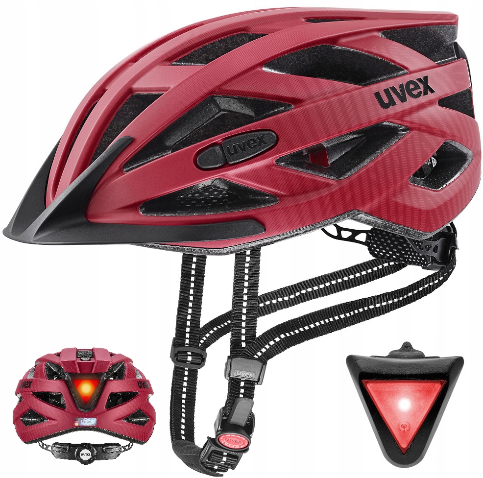 Cyklistická přilba Uvex City I-vo 52-57 cm rubínově červená matná lampička